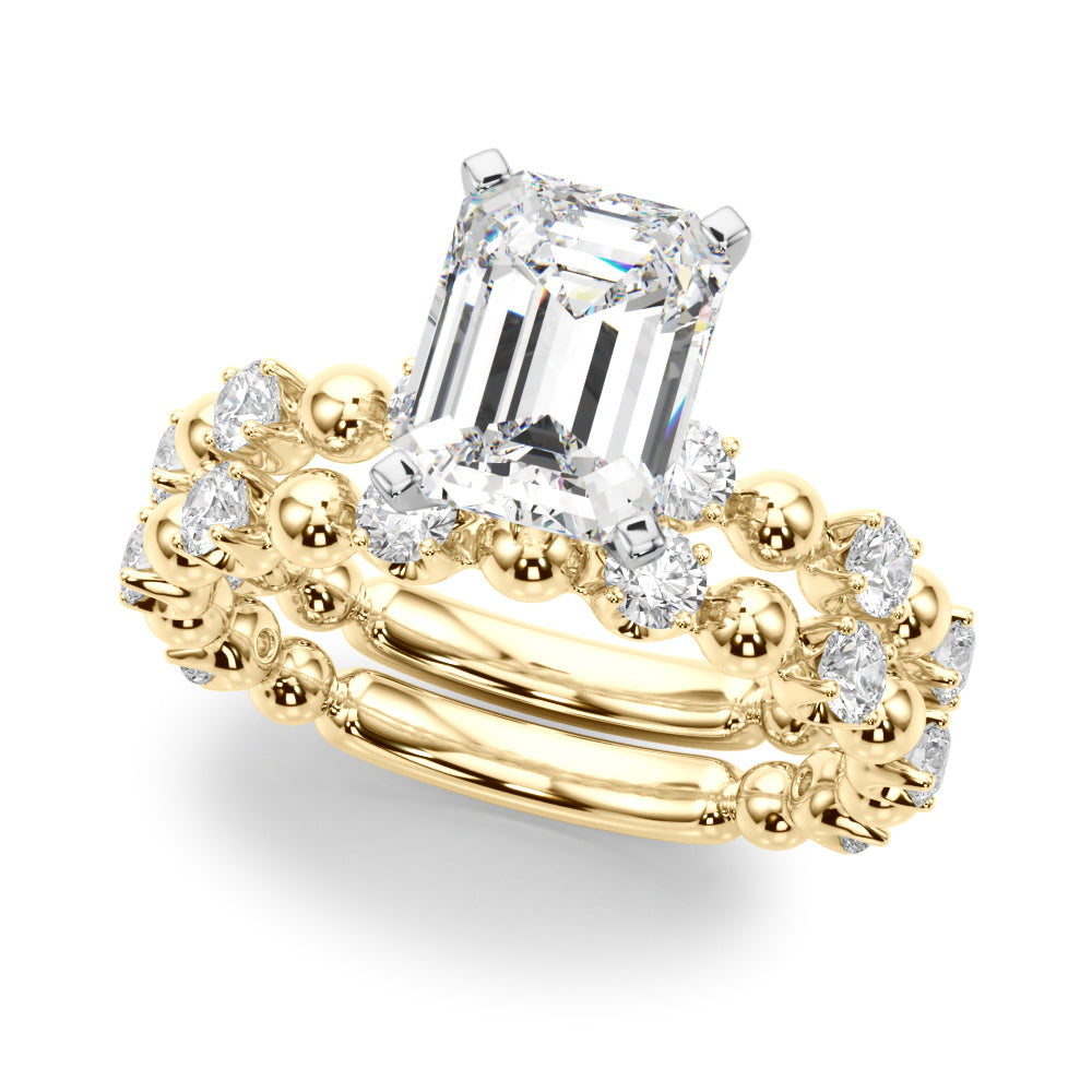 Eternal Sidestone Round Diamond Engagement Ring in 10K/14K gold and platinum with certified lab-grown or natural diamonds