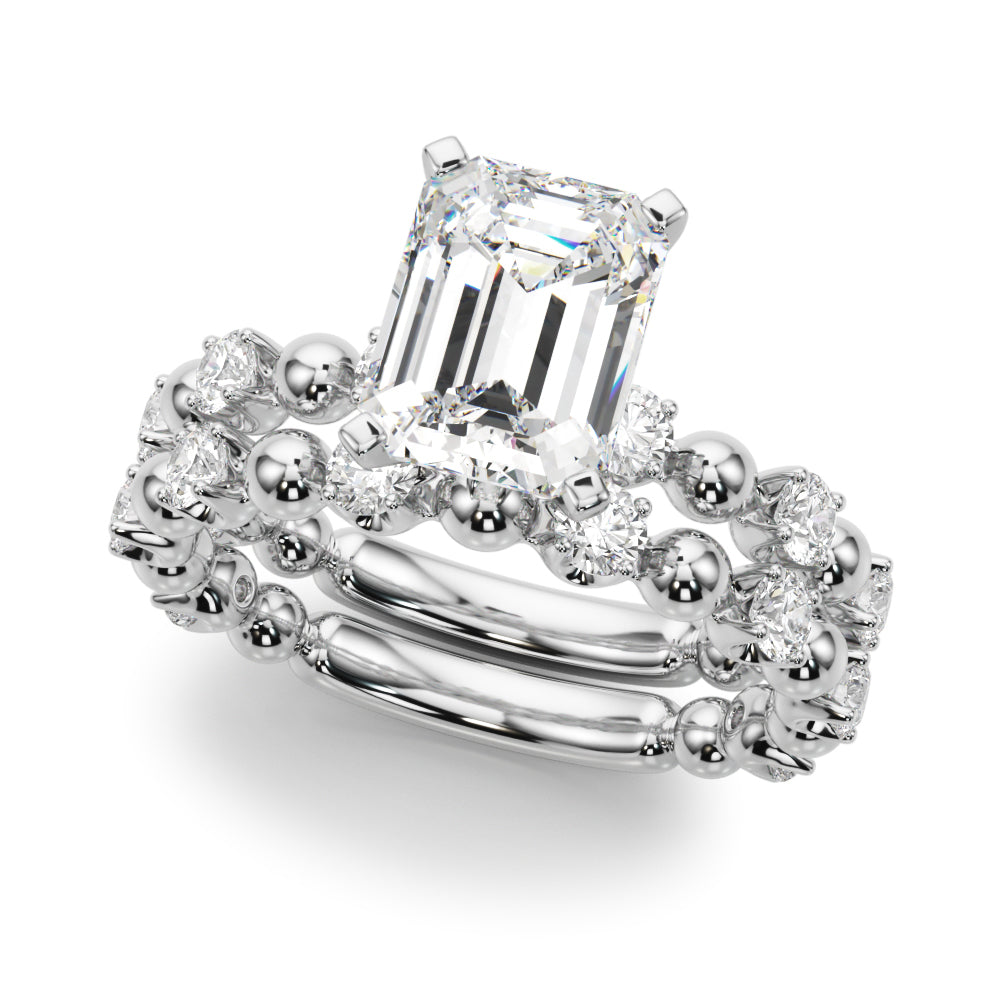 Eternal Sidestone Round Diamond Engagement Ring in 10K/14K gold and platinum with certified lab-grown or natural diamonds