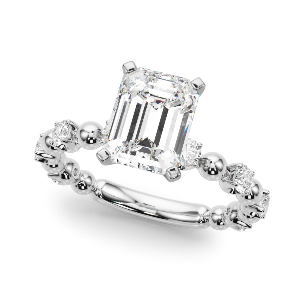 Eternal Sidestone Round Diamond Engagement Ring in 10K/14K gold and platinum with certified lab-grown or natural diamonds