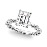 Eternal Sidestone Round Diamond Engagement Ring in 10K/14K gold and platinum with certified lab-grown or natural diamonds