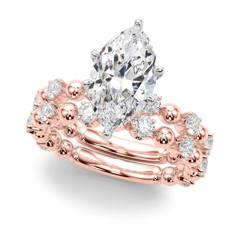 Eternal Sidestone Round Diamond Engagement Ring in 10K/14K gold and platinum with certified lab-grown or natural diamonds