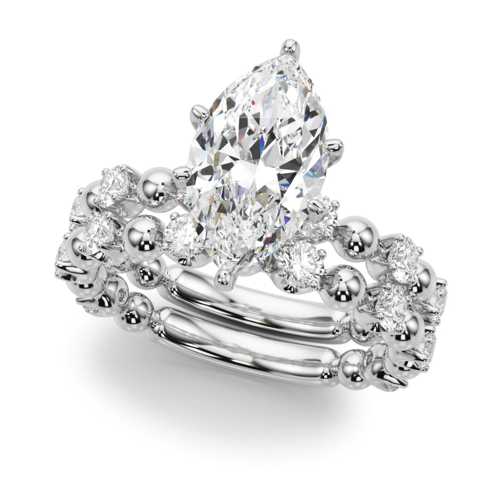 Eternal Sidestone Round Diamond Engagement Ring in 10K/14K gold and platinum with certified lab-grown or natural diamonds