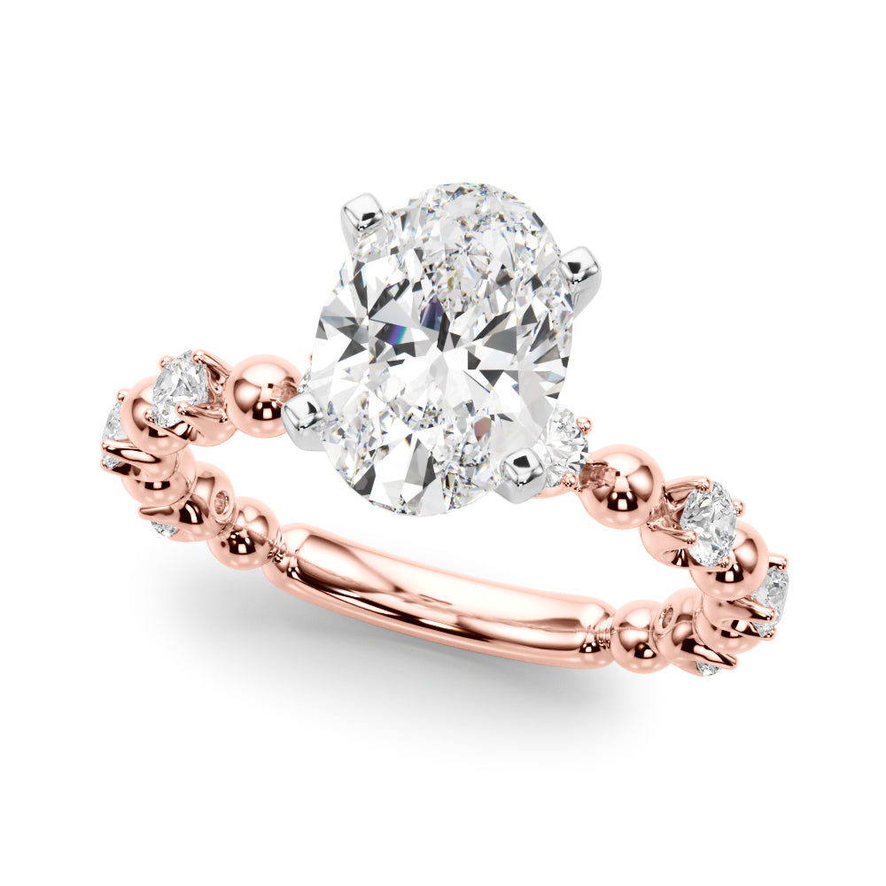 Eternal Sidestone Round Diamond Engagement Ring in 10K/14K gold and platinum with certified lab-grown or natural diamonds