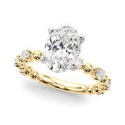 Eternal Sidestone Round Diamond Engagement Ring in 10K/14K gold and platinum with certified lab-grown or natural diamonds