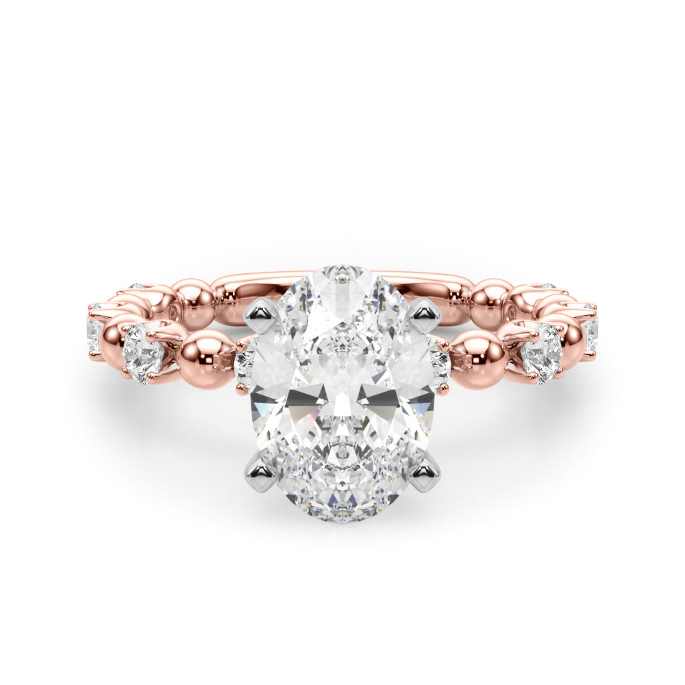 Eternal Sidestone Round Diamond Engagement Ring in 10K/14K gold and platinum with certified lab-grown or natural diamonds