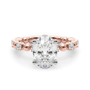 Eternal Sidestone Round Diamond Engagement Ring in 10K/14K gold and platinum with certified lab-grown or natural diamonds