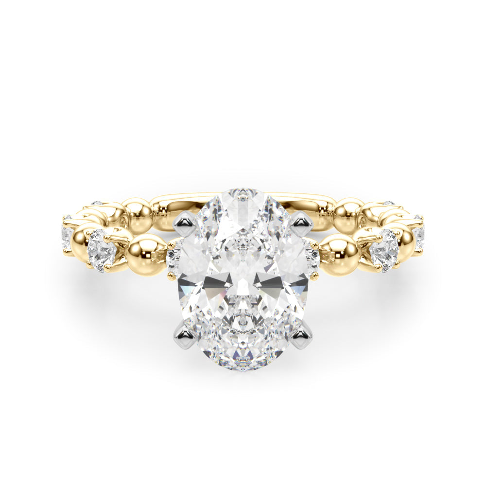 Eternal Sidestone Round Diamond Engagement Ring in 10K/14K gold and platinum with certified lab-grown or natural diamonds