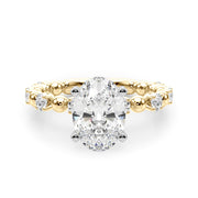 Eternal Sidestone Round Diamond Engagement Ring in 10K/14K gold and platinum with certified lab-grown or natural diamonds