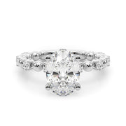 Eternal Sidestone Round Diamond Engagement Ring in 10K/14K gold and platinum with certified lab-grown or natural diamonds