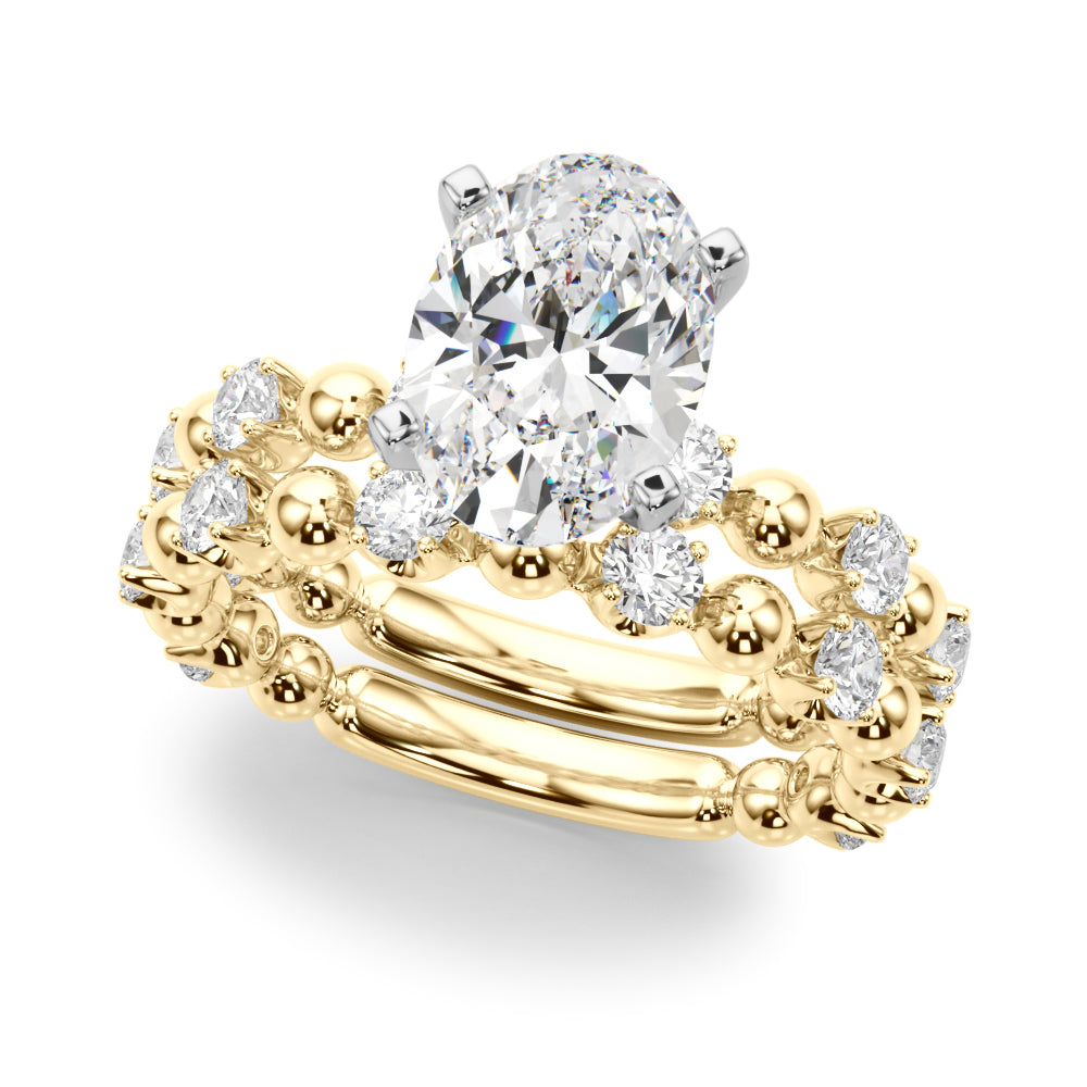 Eternal Sidestone Round Diamond Engagement Ring in 10K/14K gold and platinum with certified lab-grown or natural diamonds