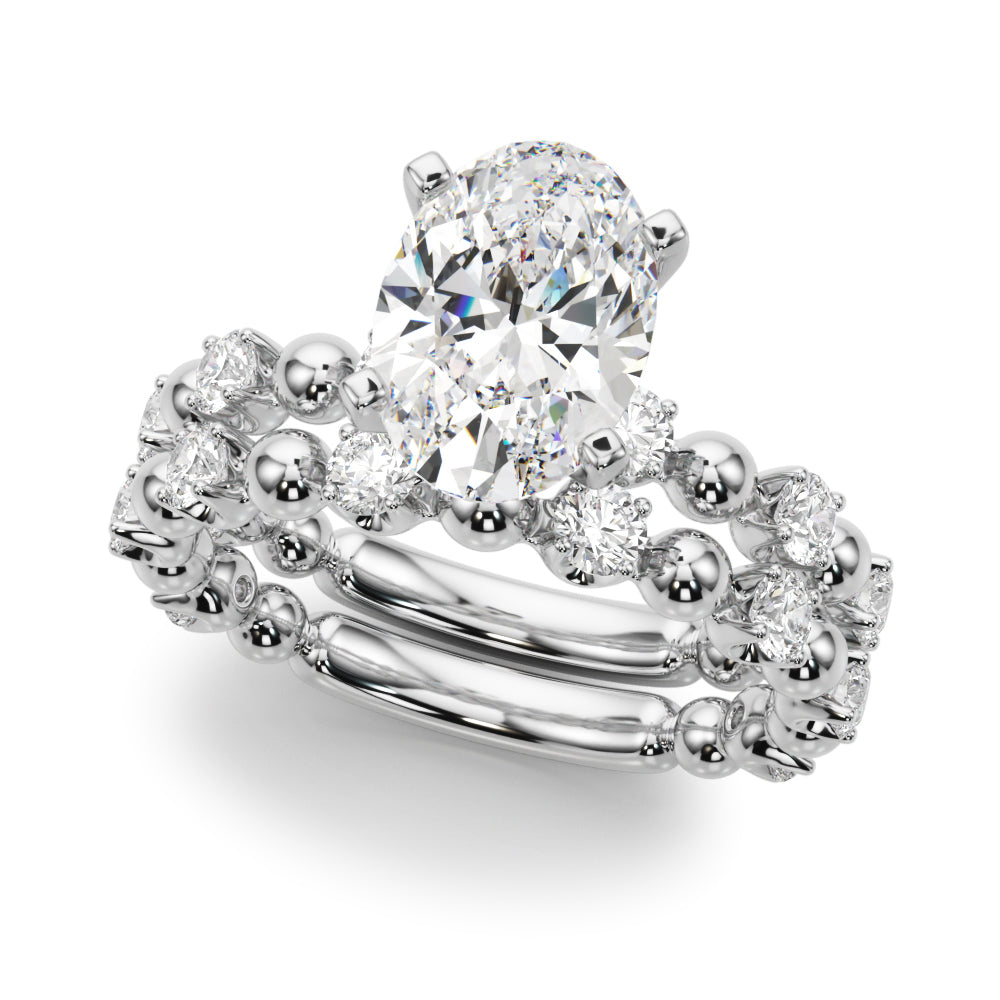 Eternal Sidestone Round Diamond Engagement Ring in 10K/14K gold and platinum with certified lab-grown or natural diamonds