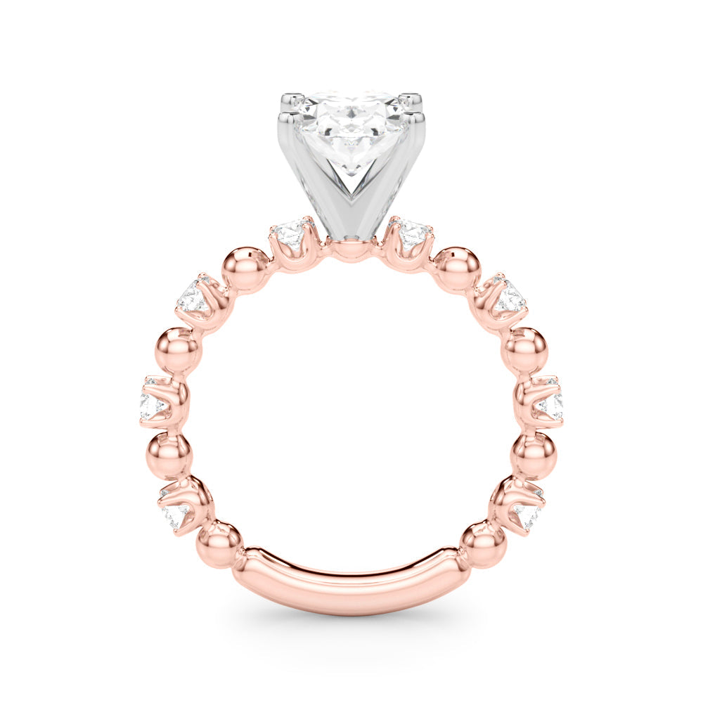 Eternal Sidestone Round Diamond Engagement Ring in 10K/14K gold and platinum with certified lab-grown or natural diamonds