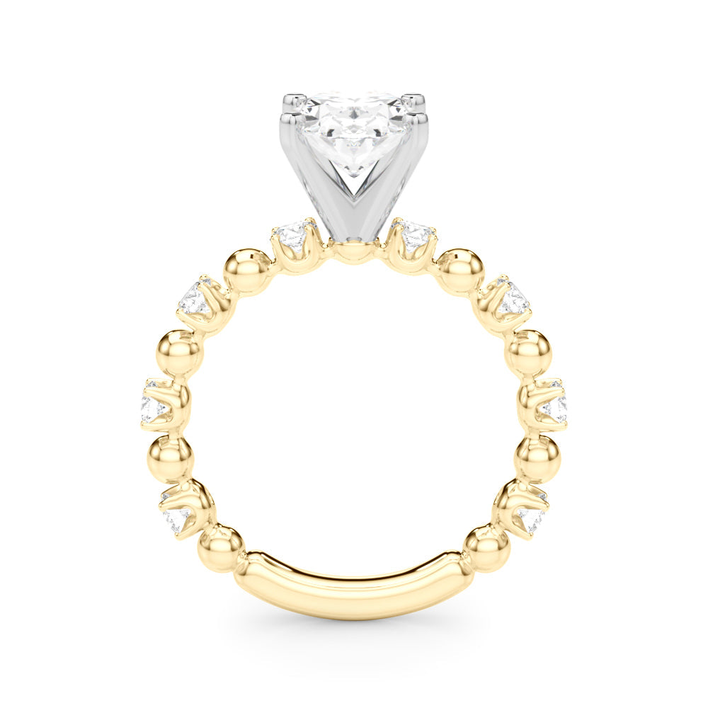 Eternal Sidestone Round Diamond Engagement Ring in 10K/14K gold and platinum with certified lab-grown or natural diamonds