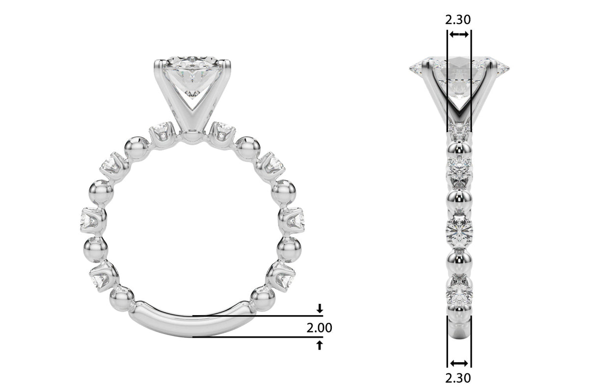 Eternal Sidestone Round Diamond Engagement Ring in 10K/14K gold and platinum with certified lab-grown or natural diamonds