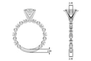 Eternal Sidestone Round Diamond Engagement Ring in 10K/14K gold and platinum with certified lab-grown or natural diamonds