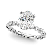 Eternal Sidestone Round Diamond Engagement Ring in 10K/14K gold and platinum with certified lab-grown or natural diamonds