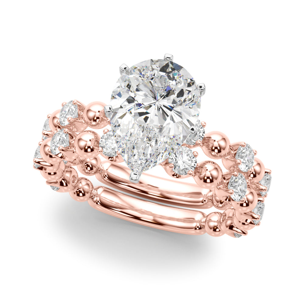Eternal Sidestone Round Diamond Engagement Ring in 10K/14K gold and platinum with certified lab-grown or natural diamonds