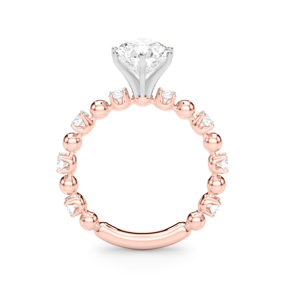 Eternal Sidestone Round Diamond Engagement Ring in 10K/14K gold and platinum with certified lab-grown or natural diamonds