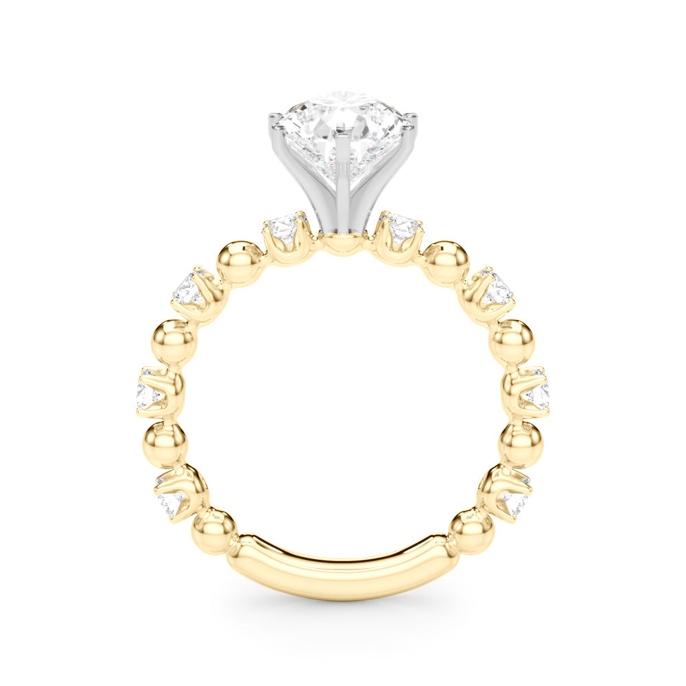Eternal Sidestone Round Diamond Engagement Ring in 10K/14K gold and platinum with certified lab-grown or natural diamonds