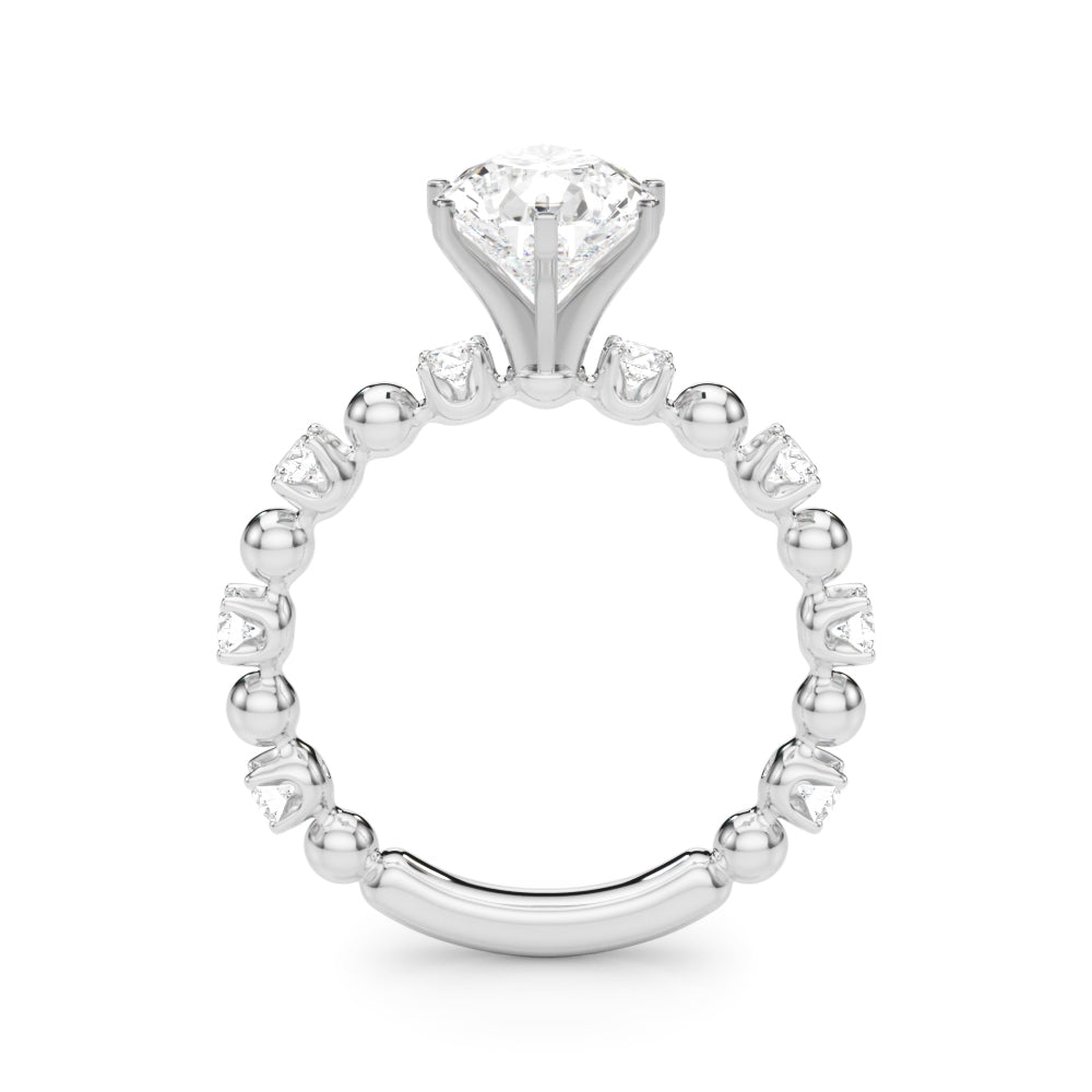Eternal Sidestone Round Diamond Engagement Ring in 10K/14K gold and platinum with certified lab-grown or natural diamonds