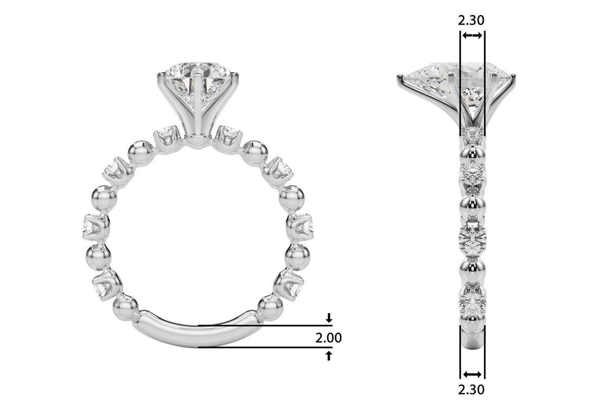 Eternal Sidestone Round Diamond Engagement Ring in 10K/14K gold and platinum with certified lab-grown or natural diamonds