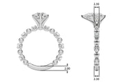 Eternal Sidestone Round Diamond Engagement Ring in 10K/14K gold and platinum with certified lab-grown or natural diamonds