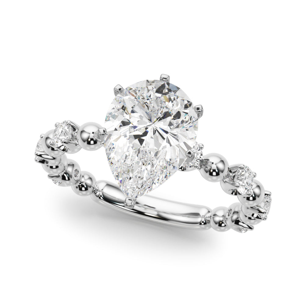Eternal Sidestone Round Diamond Engagement Ring in 10K/14K gold and platinum with certified lab-grown or natural diamonds