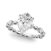Eternal Sidestone Round Diamond Engagement Ring in 10K/14K gold and platinum with certified lab-grown or natural diamonds
