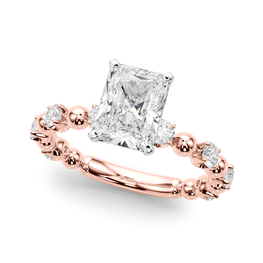 Eternal Sidestone Round Diamond Engagement Ring in 10K/14K gold and platinum with certified lab-grown or natural diamonds