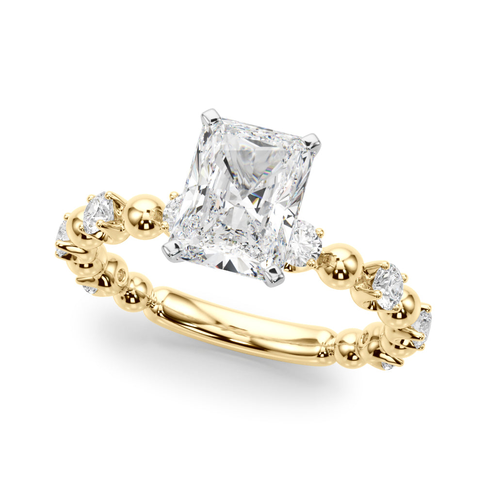 Eternal Sidestone Round Diamond Engagement Ring in 10K/14K gold and platinum with certified lab-grown or natural diamonds