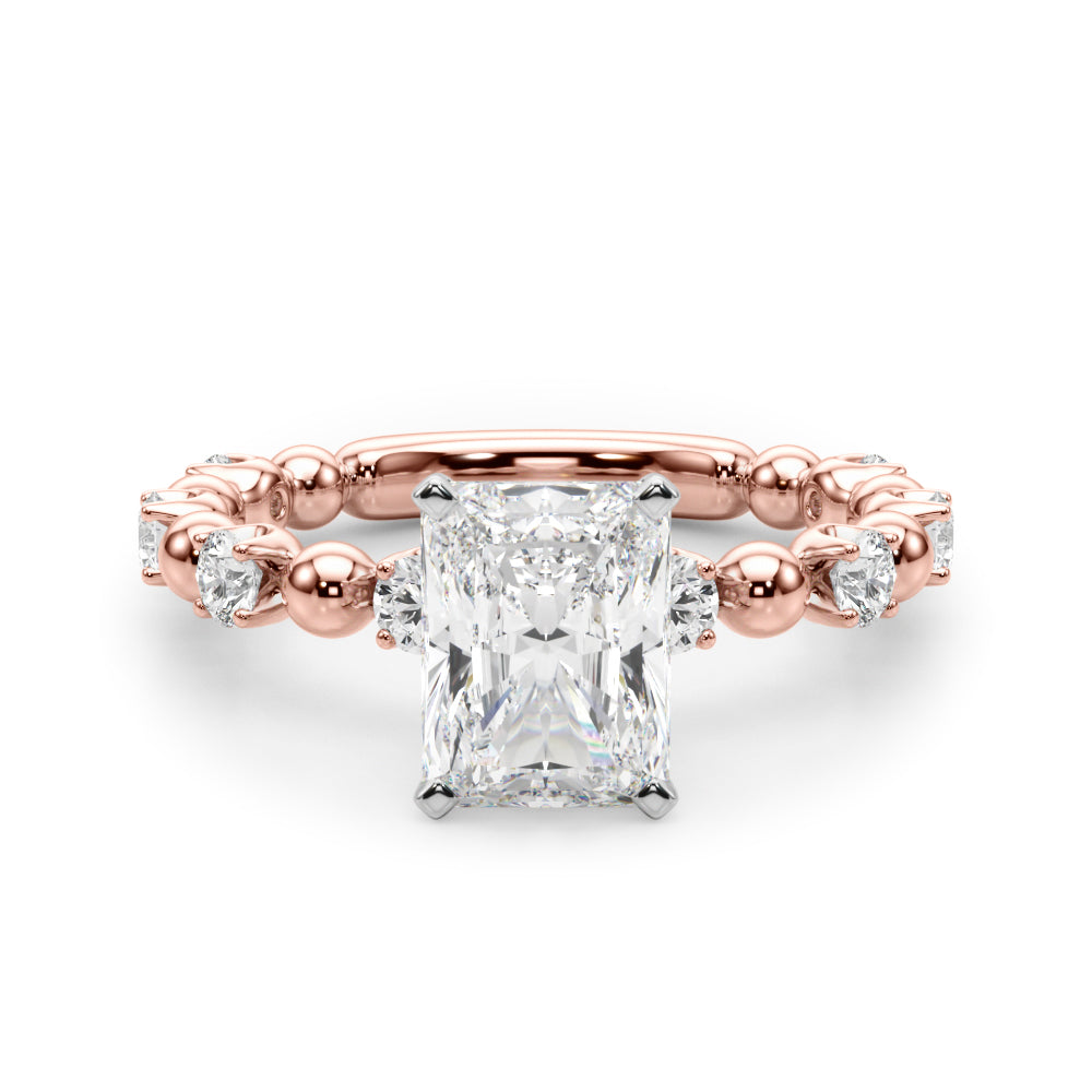 Eternal Sidestone Round Diamond Engagement Ring in 10K/14K gold and platinum with certified lab-grown or natural diamonds