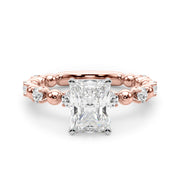 Eternal Sidestone Round Diamond Engagement Ring in 10K/14K gold and platinum with certified lab-grown or natural diamonds
