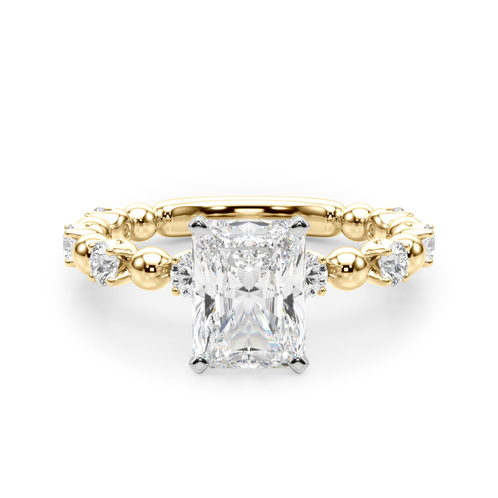 Eternal Sidestone Round Diamond Engagement Ring in 10K/14K gold and platinum with certified lab-grown or natural diamonds