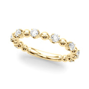 Alternating Bead & Diamond Half Eternity Ring in 10K/14K gold and platinum with certified lab-grown or natural diamonds