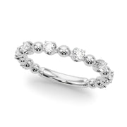 Alternating Bead & Diamond Half Eternity Ring in Gold & Platinum