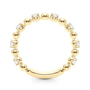 Alternating Bead & Diamond Half Eternity Ring in Gold & Platinum