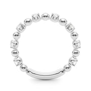 Alternating Bead & Diamond Half Eternity Ring in Gold & Platinum