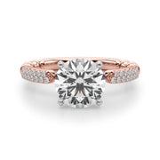 Radiant Sidestone Round Diamond Engagement Ring in 10K/14K gold and platinum with certified lab-grown or natural diamonds