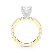 Radiant Sidestone Round Diamond Engagement Ring in 10K/14K gold and platinum with certified lab-grown or natural diamonds