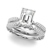 Radiant Sidestone Round Diamond Engagement Ring in 10K/14K gold and platinum with certified lab-grown or natural diamonds