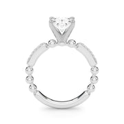 Radiant Sidestone Round Diamond Engagement Ring in 10K/14K gold and platinum with certified lab-grown or natural diamonds