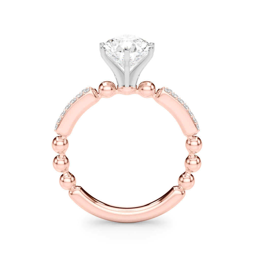 Radiant Sidestone Round Diamond Engagement Ring in 10K/14K gold and platinum with certified lab-grown or natural diamonds