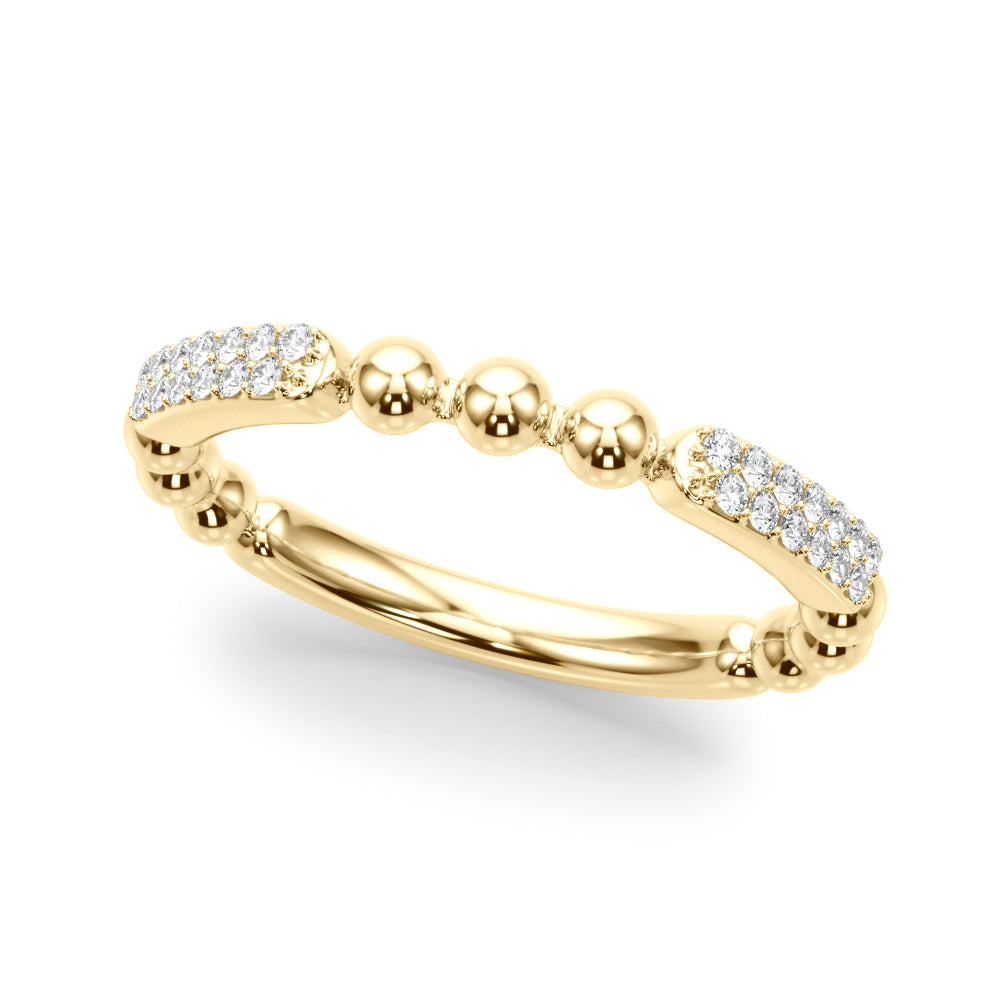 Beaded Diamond Half Eternity Ring in 10K/14K gold and platinum with certified lab-grown or natural diamonds