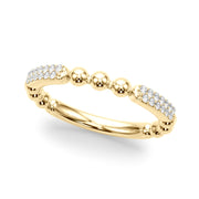 Beaded Diamond Half Eternity Ring in 10K/14K gold and platinum with certified lab-grown or natural diamonds