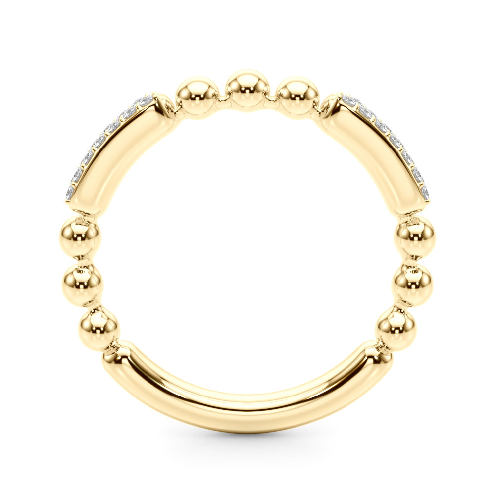 Beaded Diamond Half Eternity Ring in Gold & Platinum