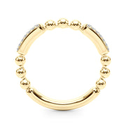 Beaded Diamond Half Eternity Ring in Gold & Platinum