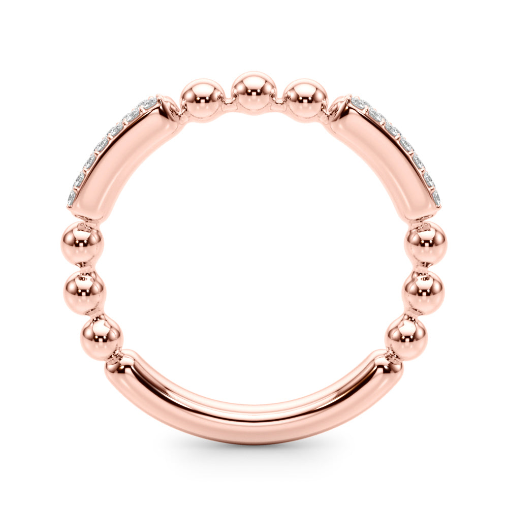 Beaded Diamond Half Eternity Ring in Gold & Platinum