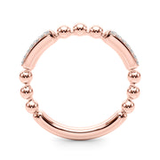 Beaded Diamond Half Eternity Ring in Gold & Platinum