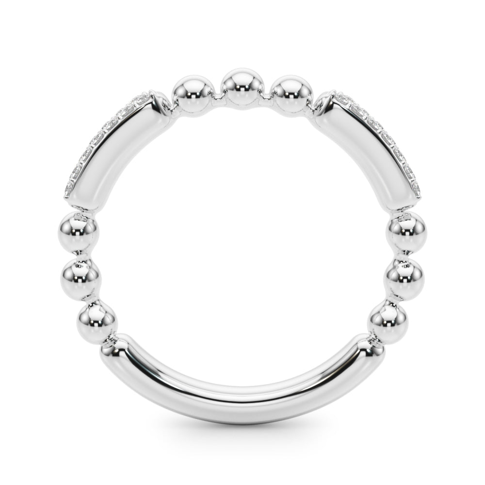 Beaded Diamond Half Eternity Ring in Gold & Platinum