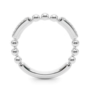 Beaded Diamond Half Eternity Ring in Gold & Platinum